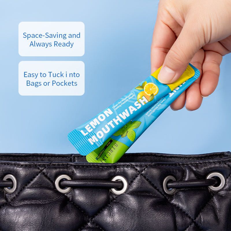 SIRUINI three flavor mouthwash set (lemon, peach, mint) - 20 packs per box, easy to carry, keep oral hygiene anytime, anywhere