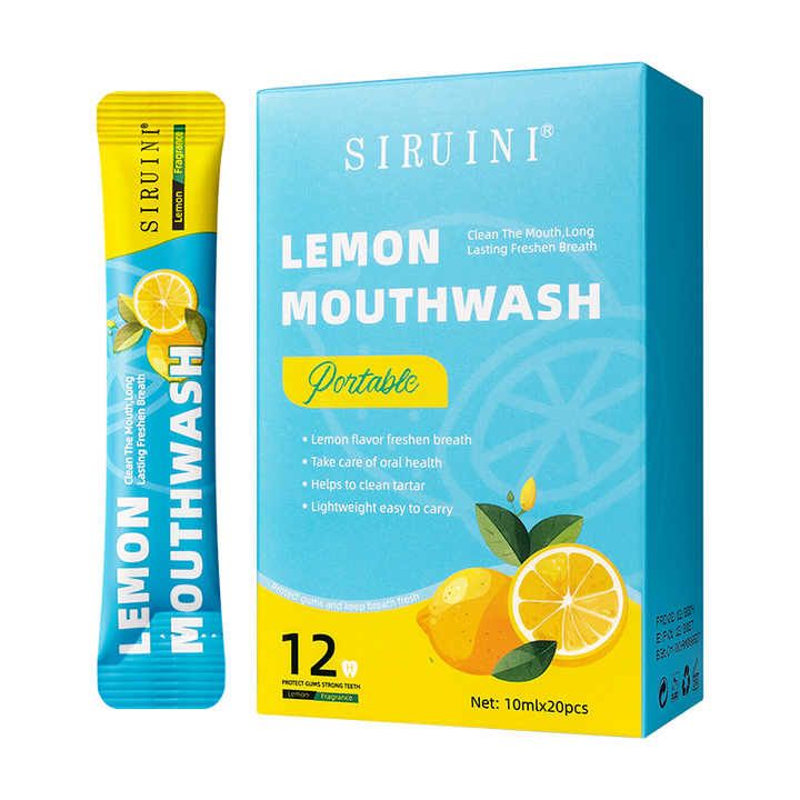 SIRUINI three flavor mouthwash set (lemon, peach, mint) - 20 packs per box, easy to carry, keep oral hygiene anytime, anywhere