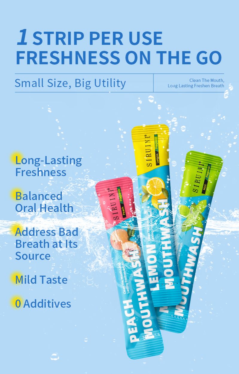 Portable travel mouthwash wholesale - lemon, peach and mint flavors, convenient for maintaining oral hygiene and protecting gums anytime, anywhere Bulk wholesale, total 66 pieces, 10ml each