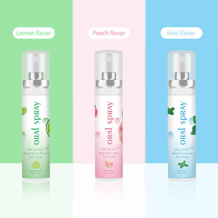 Oral Freshener Probiotics - Infused Spray - Lemon, Peach and Mint Flavor Combination Pack, Long-lasting freshness of the mouth, removes odor 1 bottle 20ml