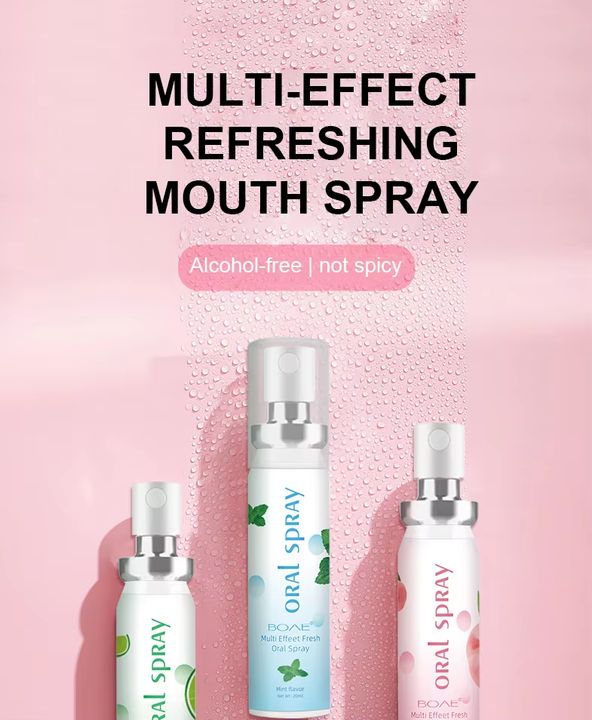 Oral Freshener Probiotics - Infused Spray - Lemon, Peach and Mint Flavor Combination Pack, Long-lasting freshness of the mouth, removes odor 1 bottle 20ml
