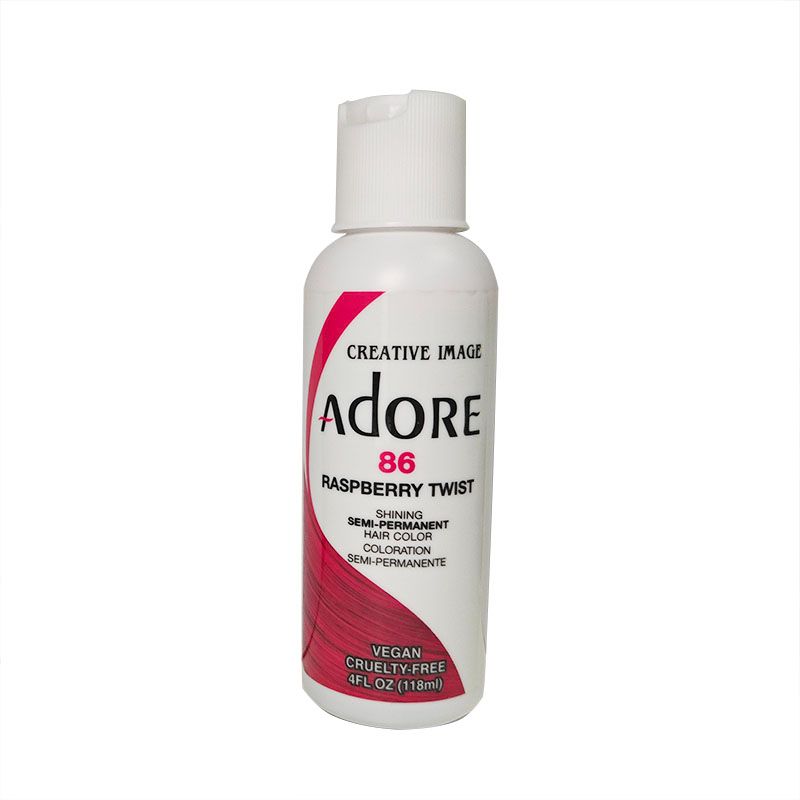 Adore Semi Permanent Hair Color - Vegan and Cruelty-Free Red Hair Dye - 086 Raspberry Purple -1 bottle 118ml