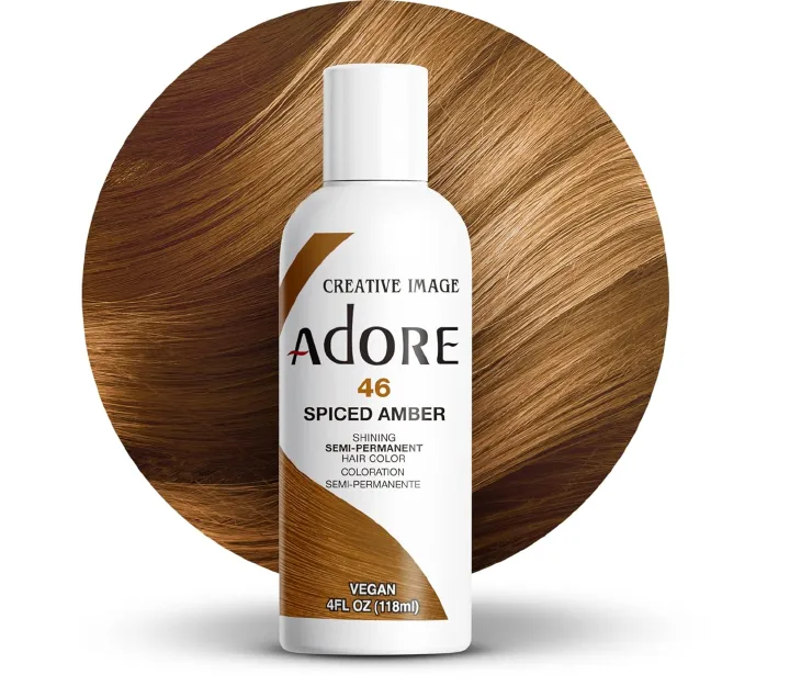 Adore Semi Permanent Hair Color - Vegan andCruelty-Free Brown Hair Dye - 046 Spiced Amber 1 bottle 118ml