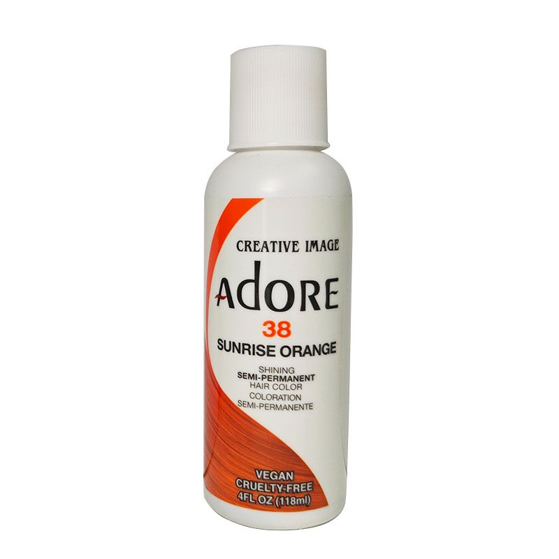 Adore Semi Permanent Hair Color - Vegan and Cruelty-Free Orange Hair Dye - 038 Sunrise Orange1 bottle 118ml