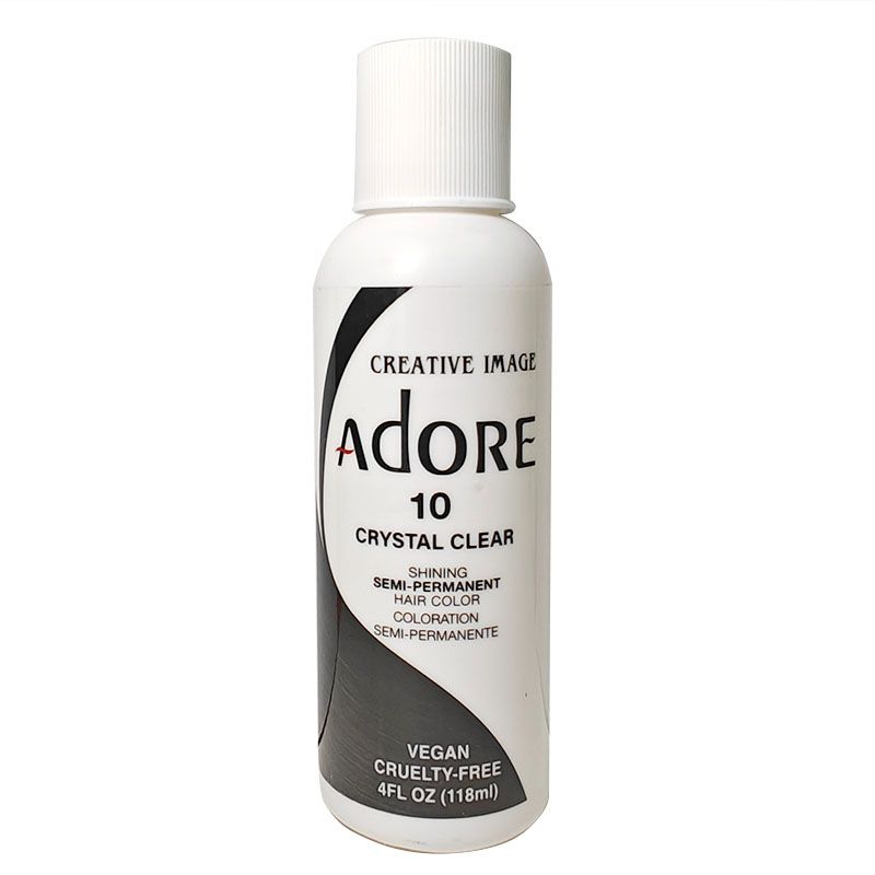 Adore Semi Permanent Hair Color - Vegan and Cruelty-Free Clear Hair Dye- 010 Crystal Clear 1 bottle 118ml