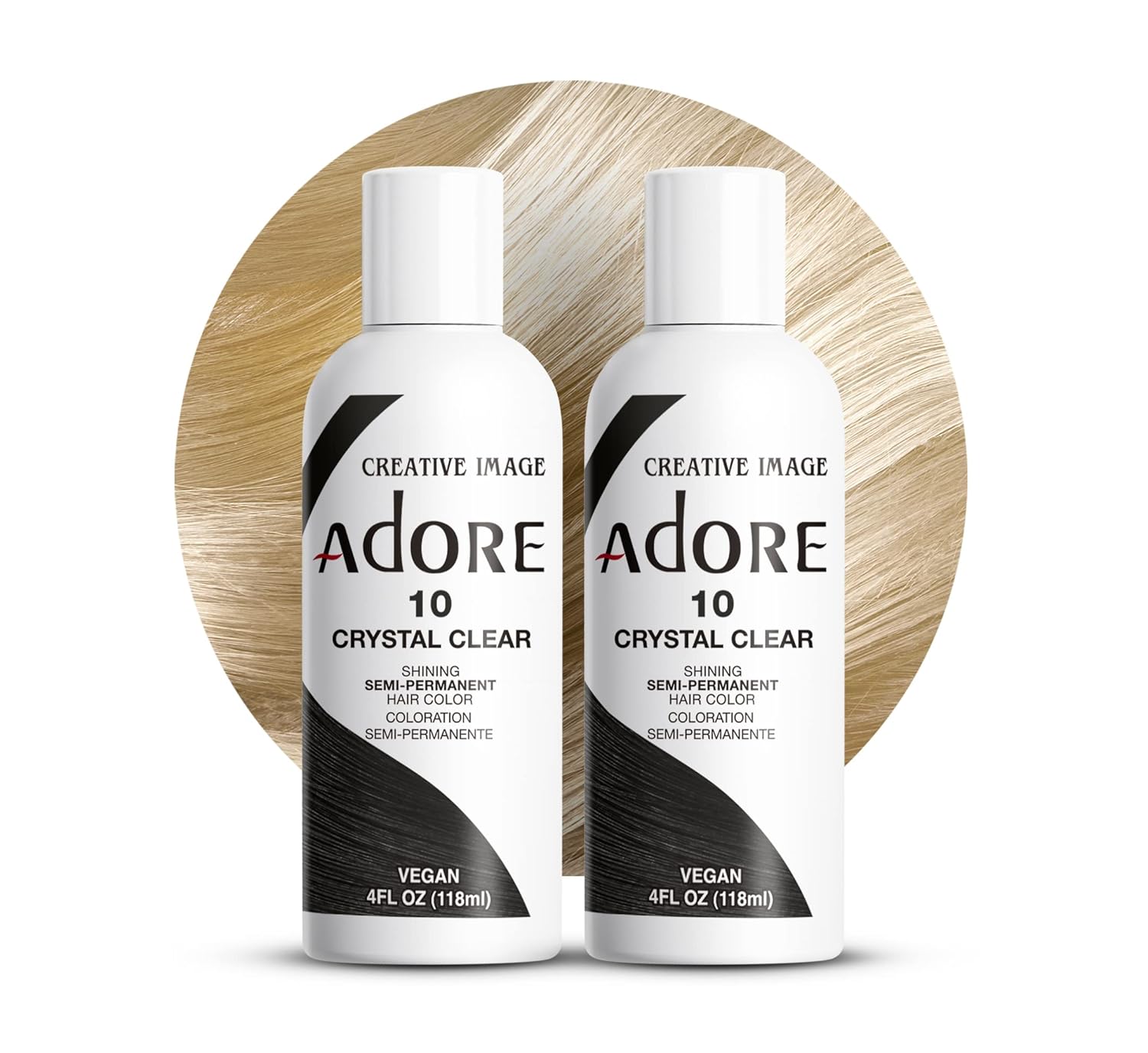 Adore Semi Permanent Hair Color - Vegan and Cruelty-Free Clear Hair Dye- 010 Crystal Clear 1 bottle 118ml