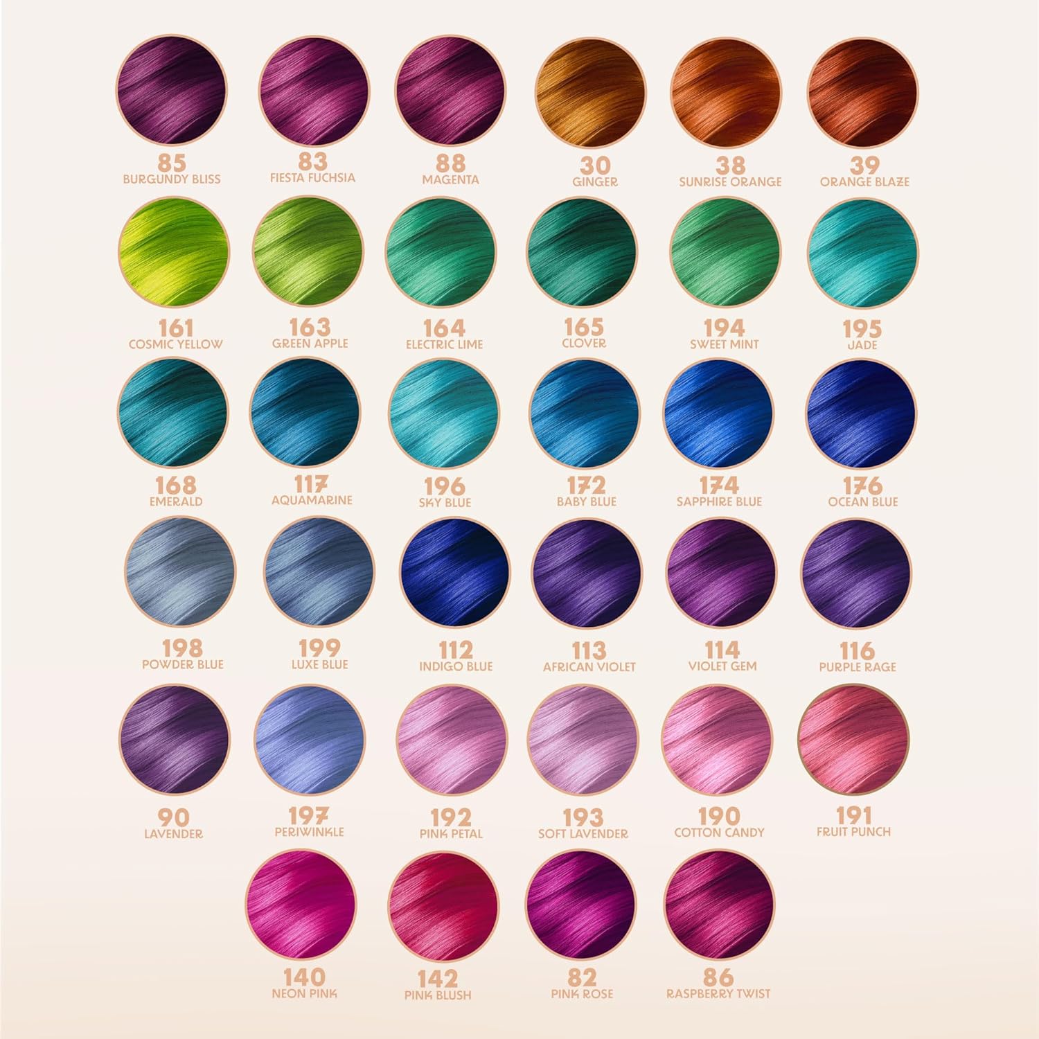 Adore Semi Permanent Hair Color - Vegan and Cruelty-Free Clear Hair Dye Set- 6 bottles, 118ml each