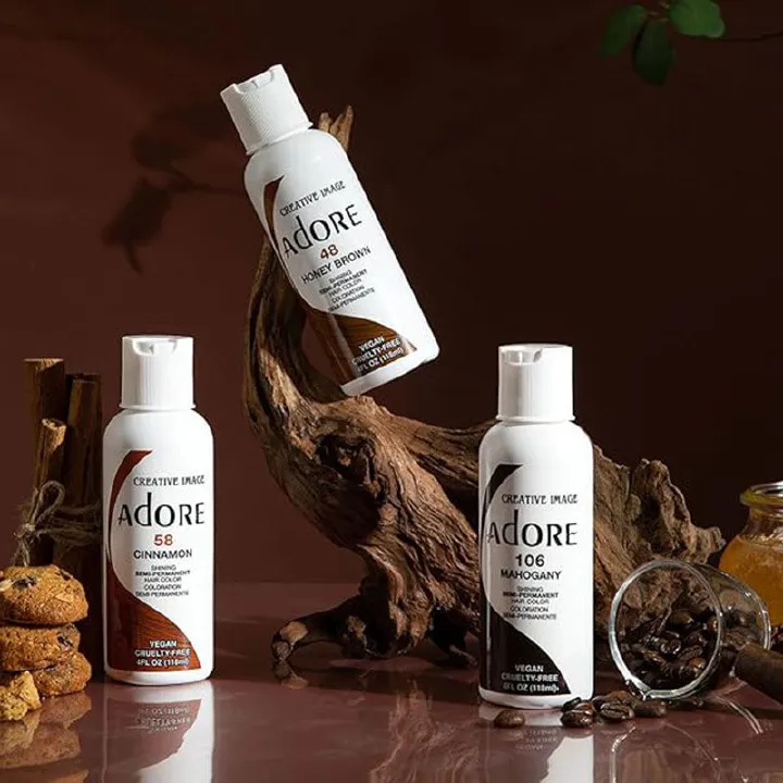 Adore Semi Permanent Hair Color - Vegan and Cruelty-Free Clear Hair Dye Set- 6 bottles, 118ml each
