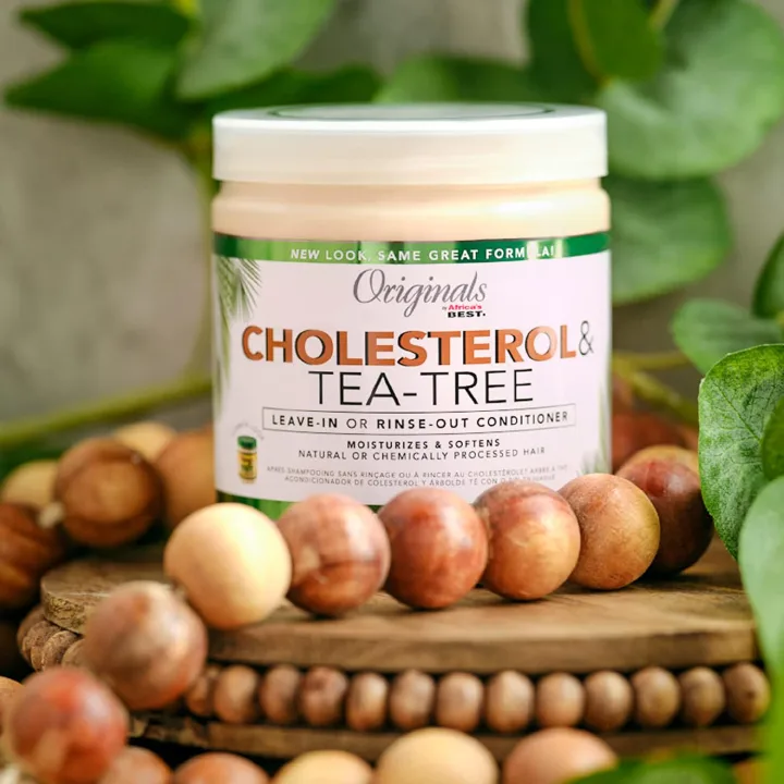 Africa's Best Originals Cholesterol & Tea - Tree Leave - in/Rinse - out Conditioner, 1 bottle426g- Moisturize & Soften Natural or Chemically Processed Hair