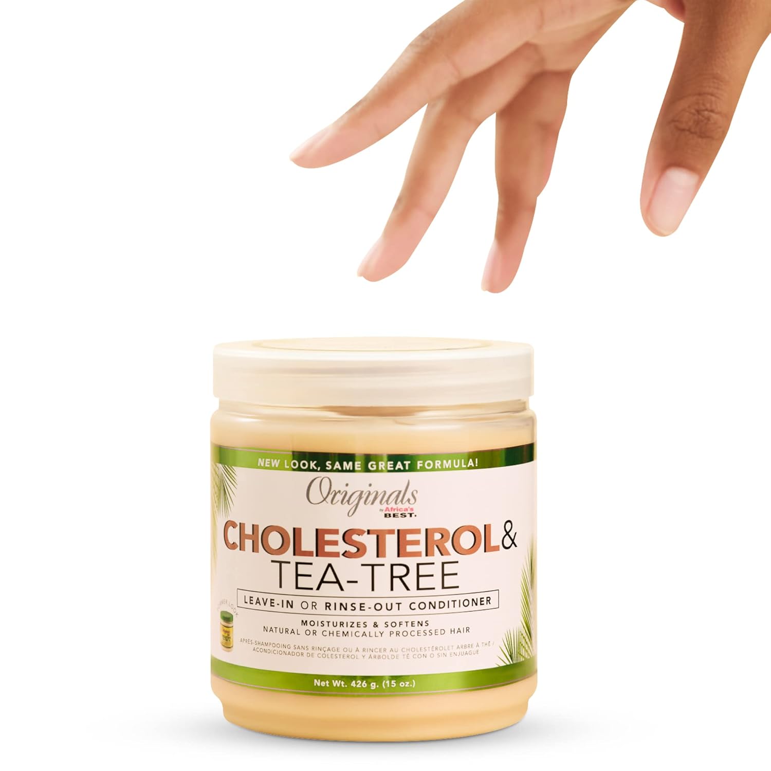 Africa's Best Originals Cholesterol & Tea - Tree Leave - in/Rinse - out Conditioner, 1 bottle426g- Moisturize & Soften Natural or Chemically Processed Hair