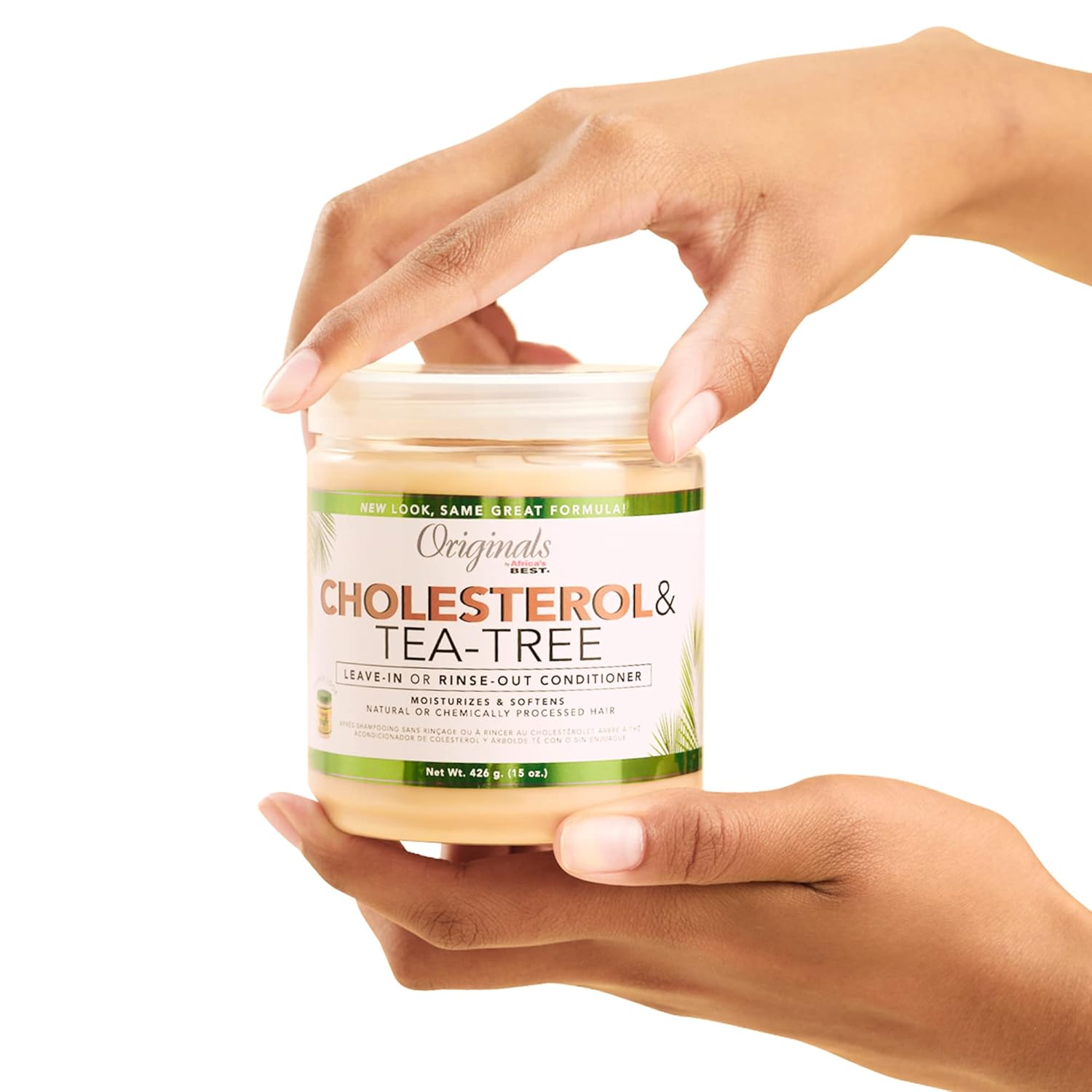 Africa's Best Originals Cholesterol & Tea - Tree Leave - in/Rinse - out Conditioner, 1 bottle426g- Moisturize & Soften Natural or Chemically Processed Hair