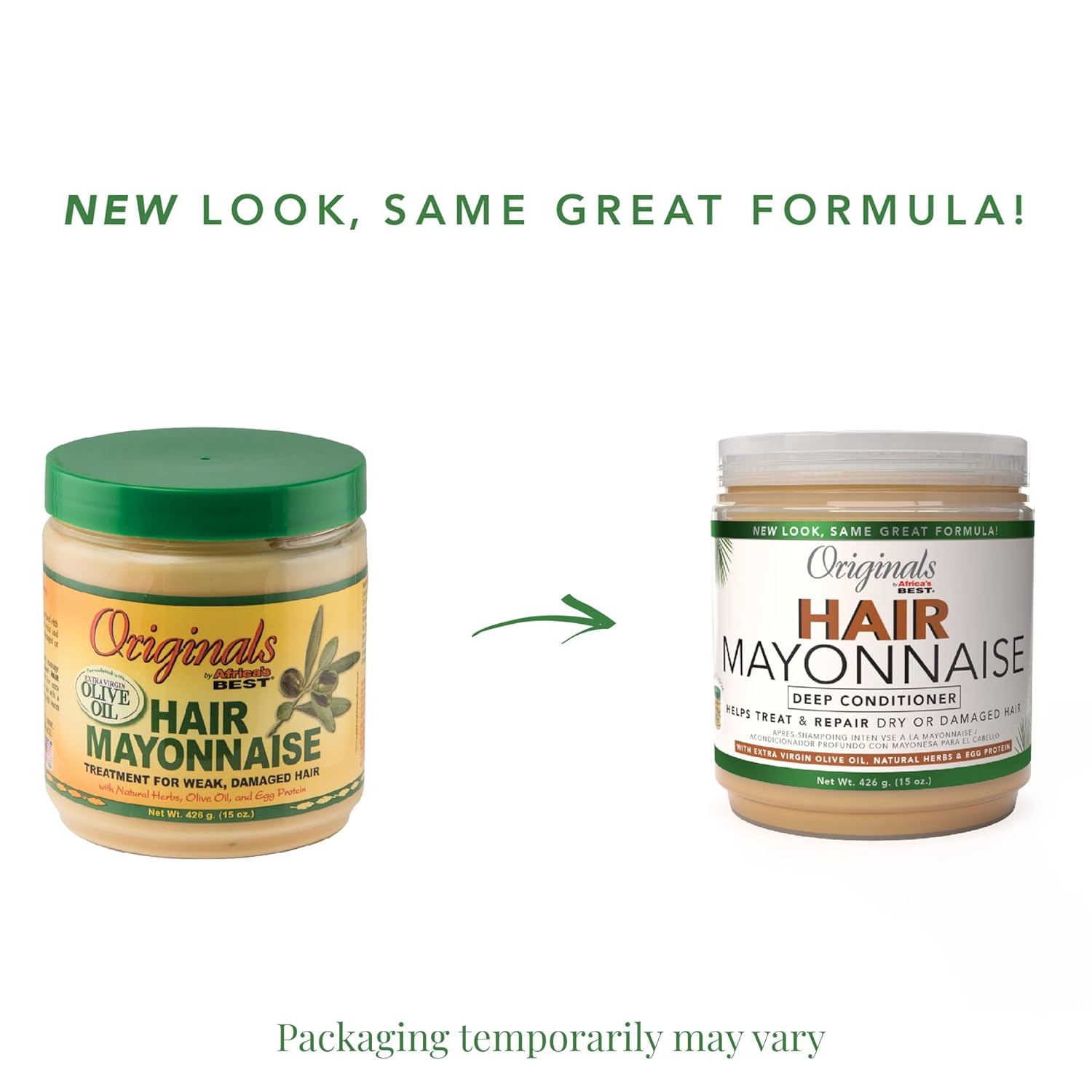 Africa's Best Originals Hair Mayonnaise Deep Conditioner, 426g Each - Treat & Repair Dry, Damaged Hair with Olive Oil, Herbs & Egg Protein