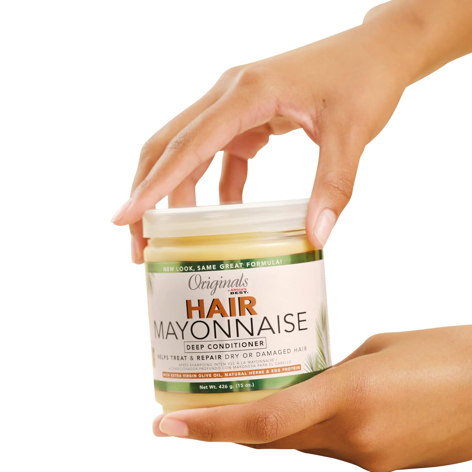 Africa's Best Originals Hair Mayonnaise Deep Conditioner, 426g Each - Treat & Repair Dry, Damaged Hair with Olive Oil, Herbs & Egg Protein