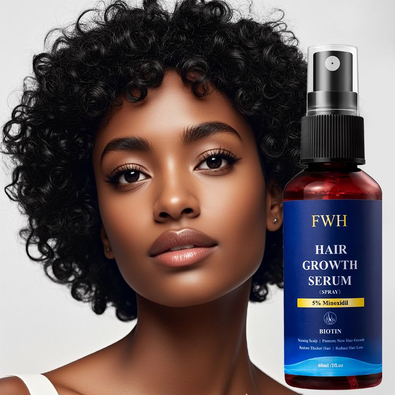 FWH Hair Growth Serum Spray - 5% Minoxidil and Biotin Formula, Promotes Hair Growth and Thicker Hair, Reduces Hair Loss, Nourishes Scalp, 1 bottle 60ml