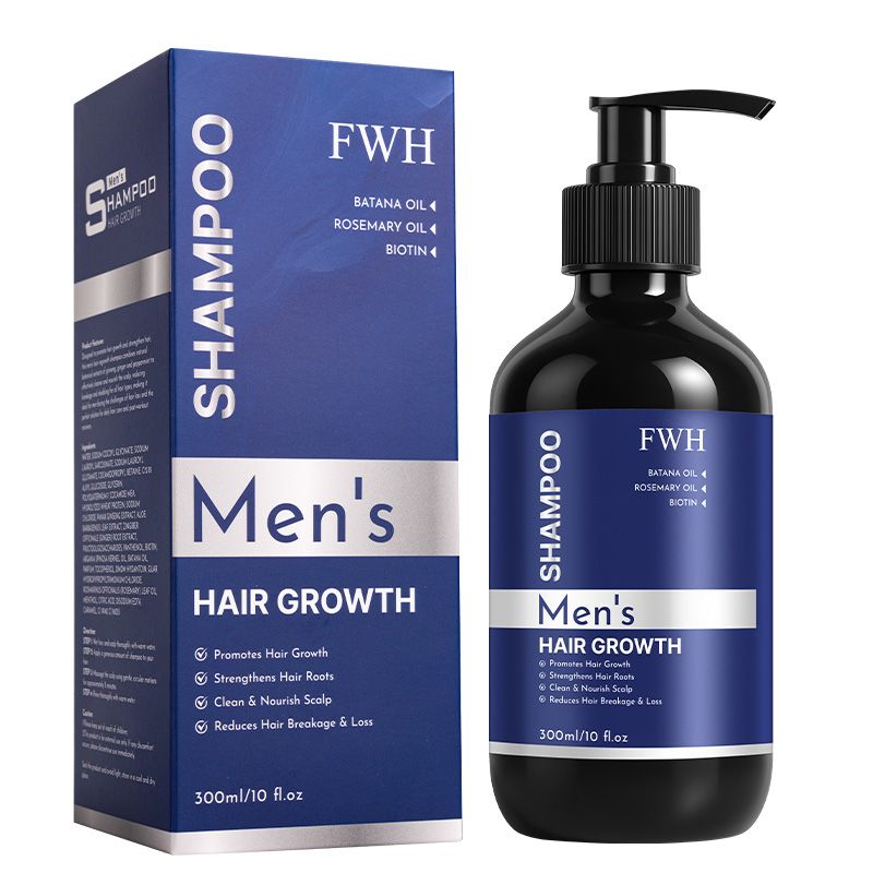 FWH Men's Hair Growth Shampoo - Enriched with Biotin, Argan Oil and Rosemary Oil, with 5% Minoxidil and Biotin - Promotes Follicles for Healthy Hair Growth, 1 Bottle 300ml