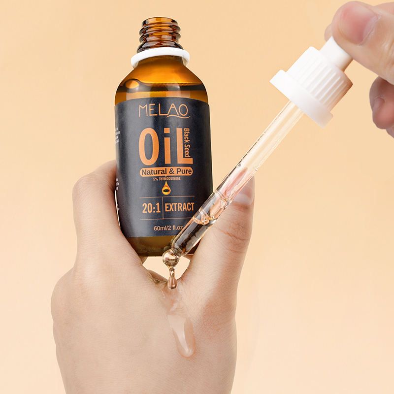 MELAO 20:1 Black Seed Oil - Natural Pure Extract, Suitable for Skin Care and Hair Care, Promotes Hair Growth Nourishes Skin 1 Bottle 60ml