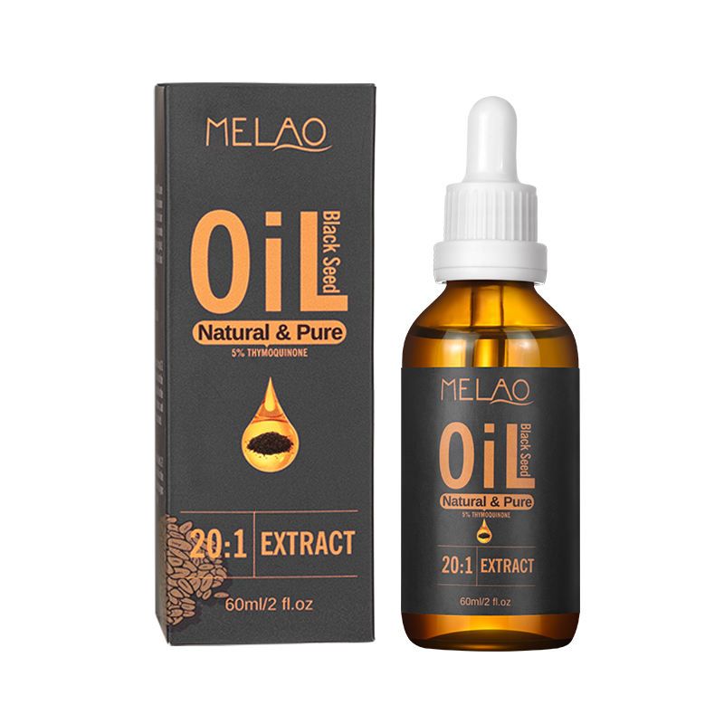 MELAO 20:1 Black Seed Oil - Natural Pure Extract, Suitable for Skin Care and Hair Care, Promotes Hair Growth Nourishes Skin 1 Bottle 60ml