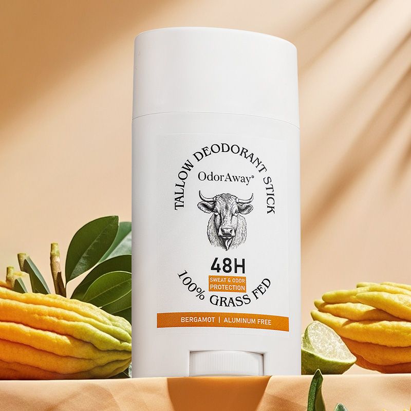 OdorAway Tallow Deodorant Stick - 48H Protection, 100% Grass - Fed, Aluminum Free, 1 bottle 75g