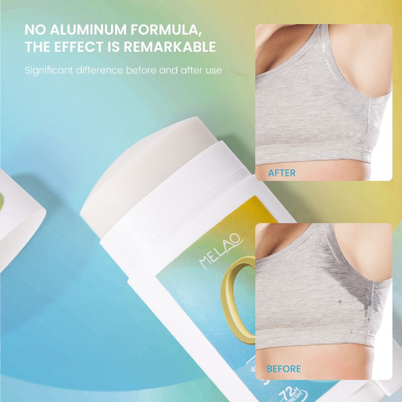MELAO Aluminum - Free Deodorant Stick - 72H Protection, Milk/Classic Cologne Scents, 1 bottle 75g