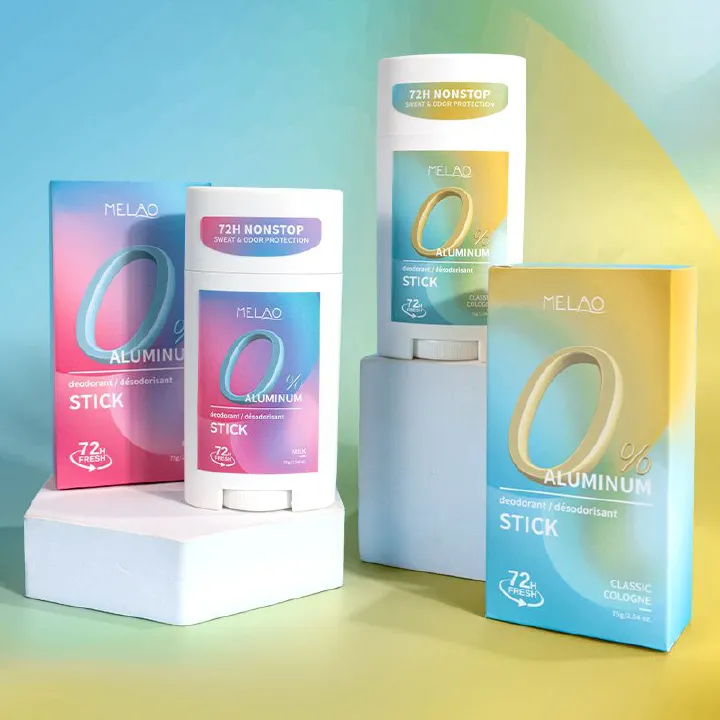 MELAO Aluminum - Free Deodorant Stick - 72H Protection, Milk/Classic Cologne Scents, 1 bottle 75g