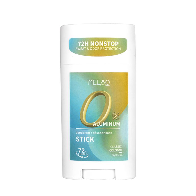 MELAO Aluminum - Free Deodorant Stick - 72H Protection, Milk/Classic Cologne Scents, 1 bottle 75g
