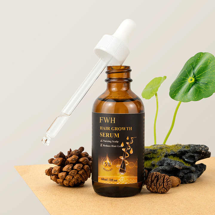 FWH Hair Growth Serum, 5% Minoxidil - Nourishes the scalp, reduces hair loss, stimulates hair follicles, promotes hair growth, 1 bottle 60ml