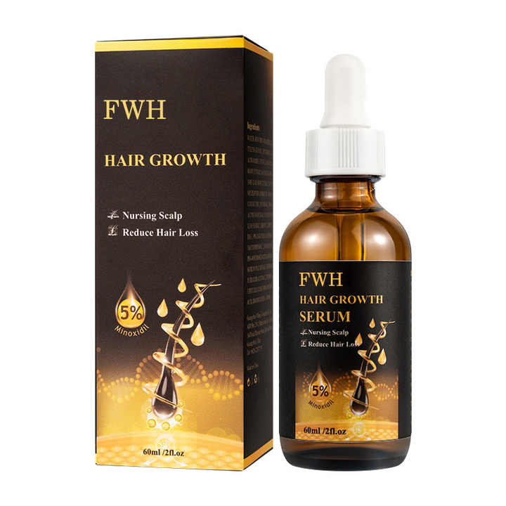 FWH Hair Growth Serum, 5% Minoxidil - Nourishes the scalp, reduces hair loss, stimulates hair follicles, promotes hair growth, 1 bottle 60ml