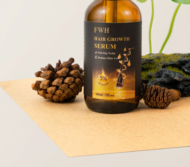 FWH Hair Growth Serum, 5% Minoxidil - Nourishes the scalp, reduces hair loss, stimulates hair follicles, promotes hair growth, 1 bottle 60ml