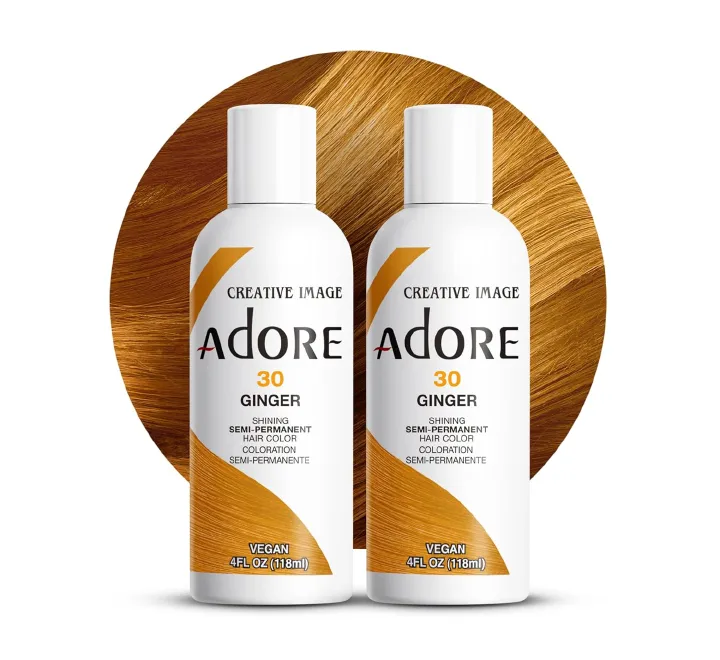 Adore Semi - Permanent Hair Color #30 Ginger, Vegan Shining Hair Dye, 1 bottle 118ml