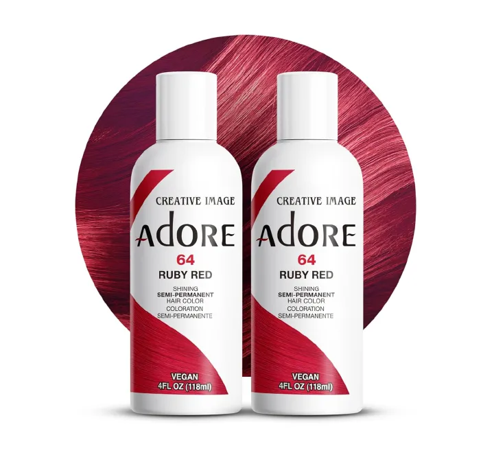 Adore Semi - Permanent Hair Color #64 Ruby Red, Vegan Shining Hair Dye, 1 bottle 118ml