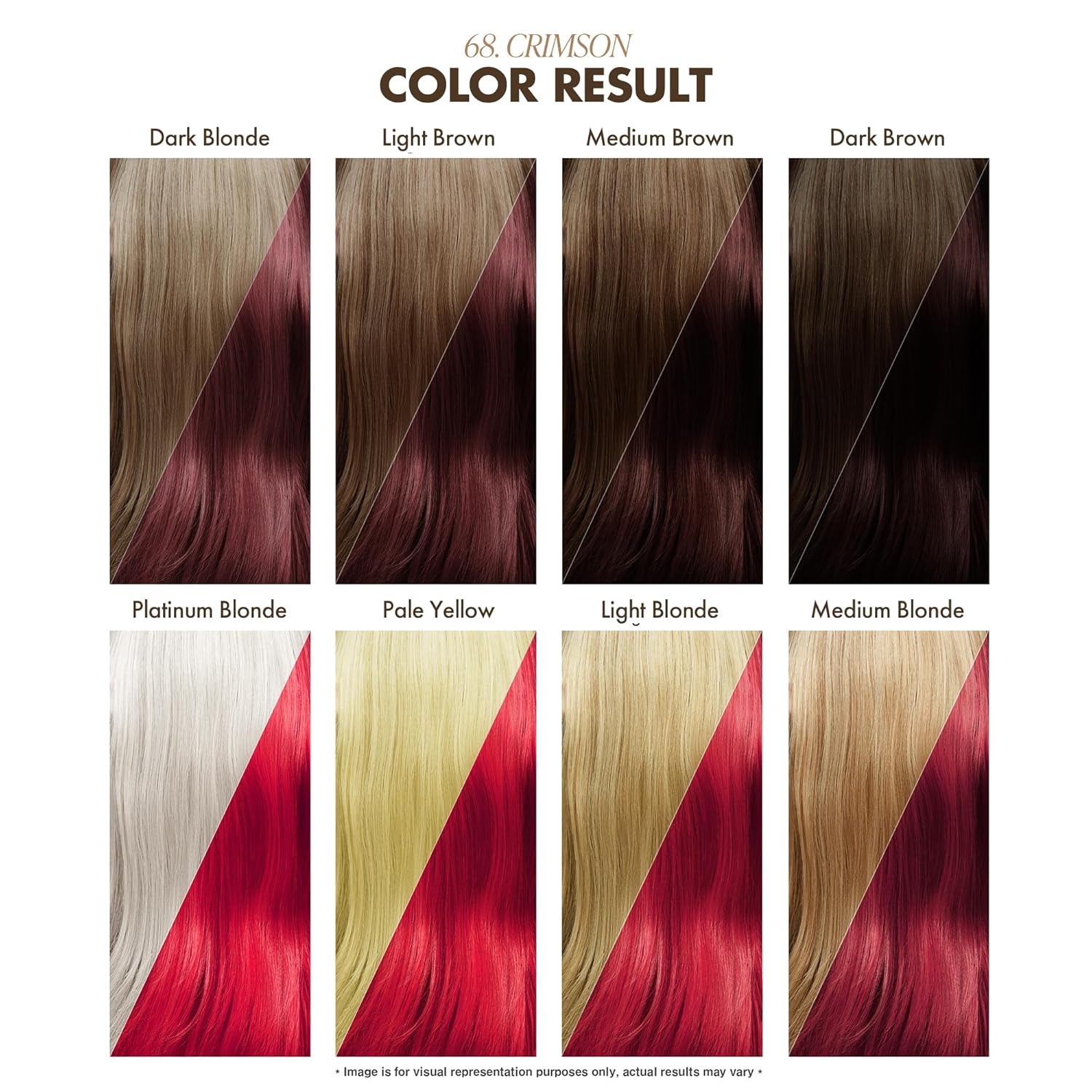 Adore Semi - Permanent Hair Color #68 Crimson, Vegan Shining Hair Dye, 1 bottle 118ml