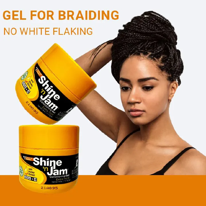 Shine 'n Jam Hair wax，Braid hair wax，edge control ，no white flaking ，Suitable for braided curly hair1 bottle 113g