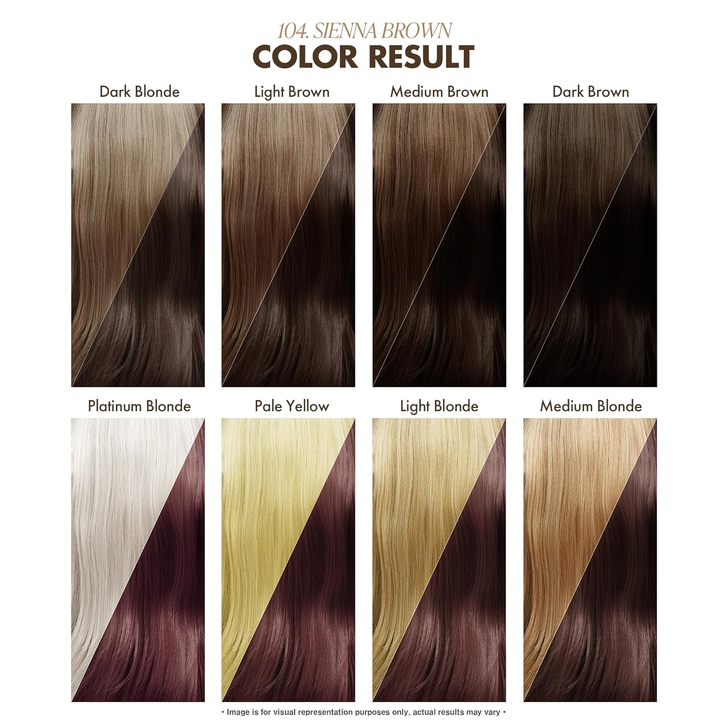 Adore 104 Sienna Brown Semi - Permanent Hair Color, Vegan, Shining Dye for Vibrant Hair1 bottle 118ml