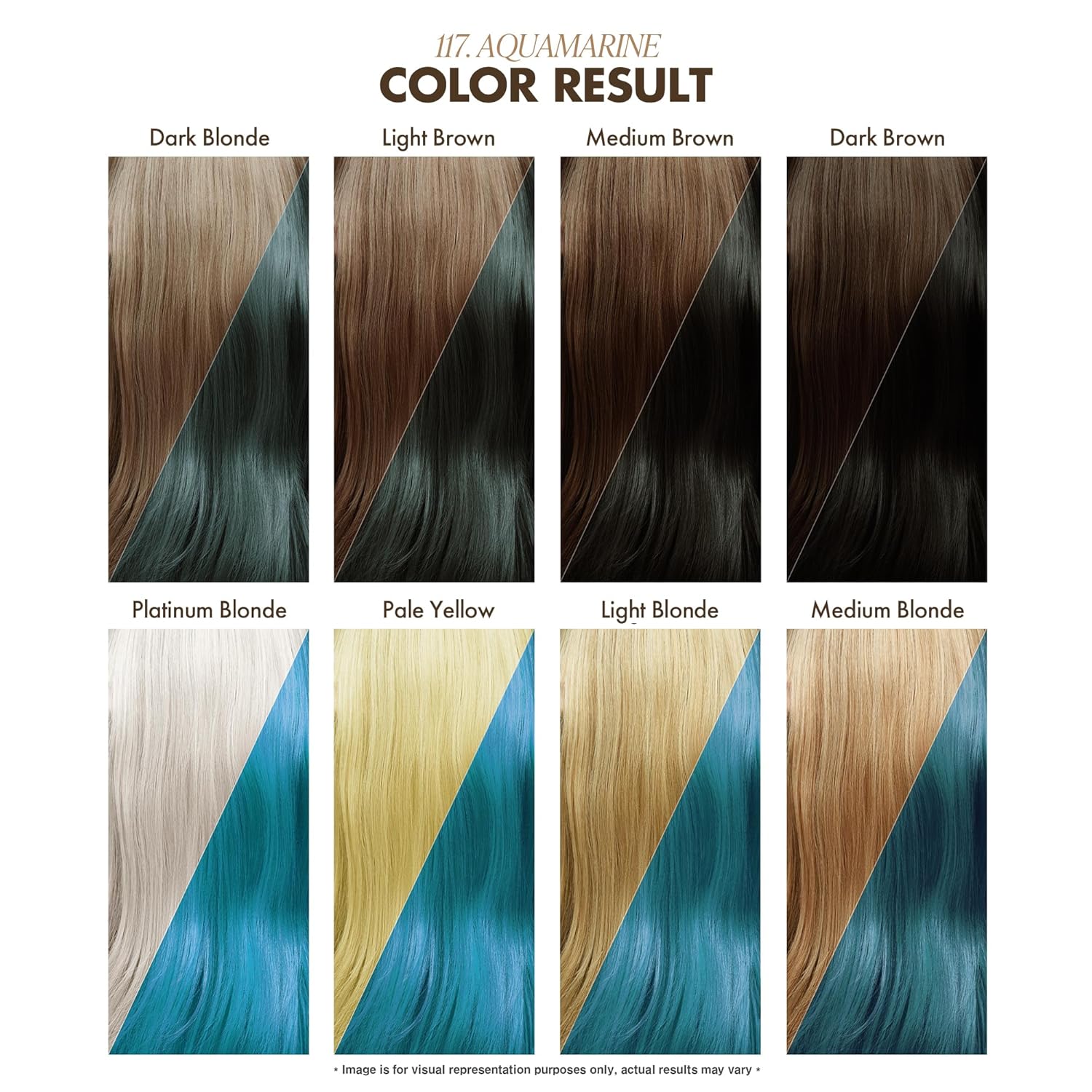 Adore 117 Aquamarine Semi - Permanent Hair Dye, Shining Vegan Formula, 1 bottle 118ml