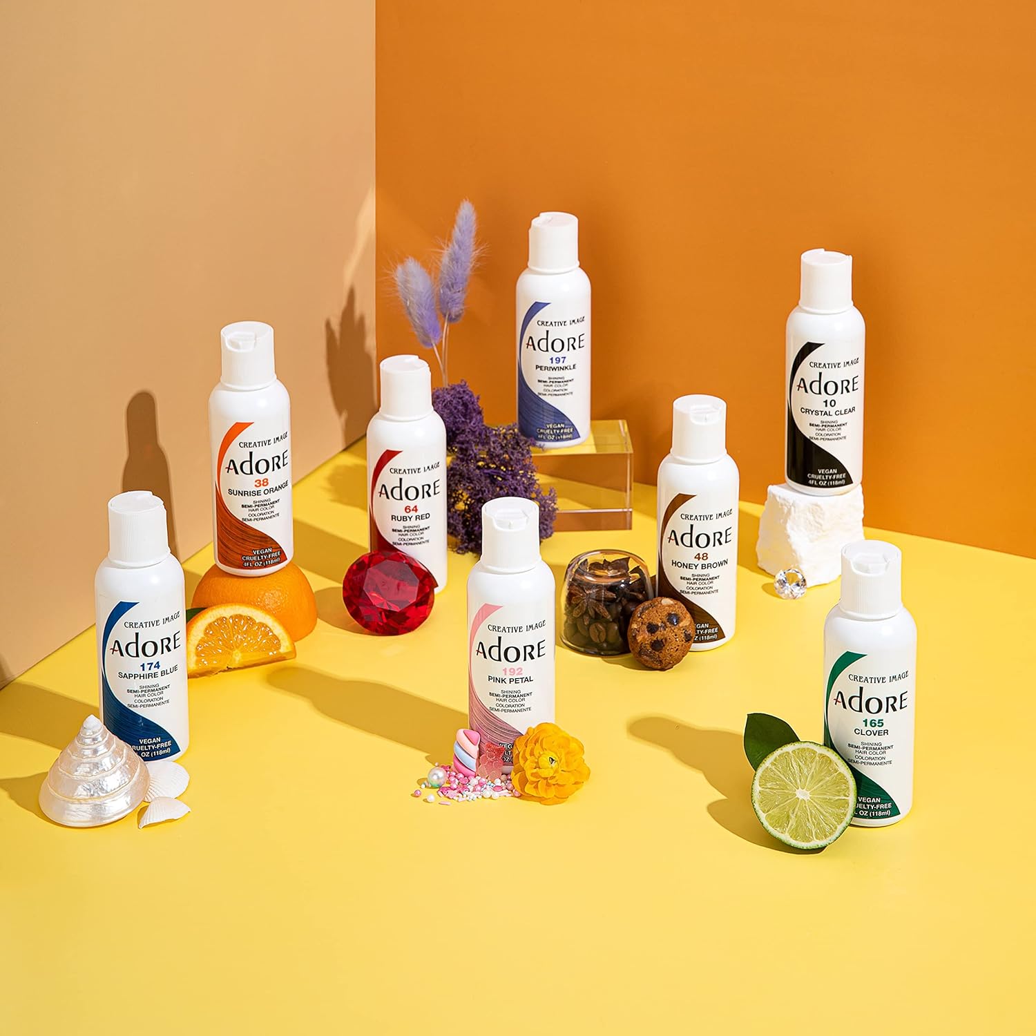 Adore 120 Black Velvet Semi - Permanent Hair Dye, Shining Vegan Formula, 1 bottle 118ml