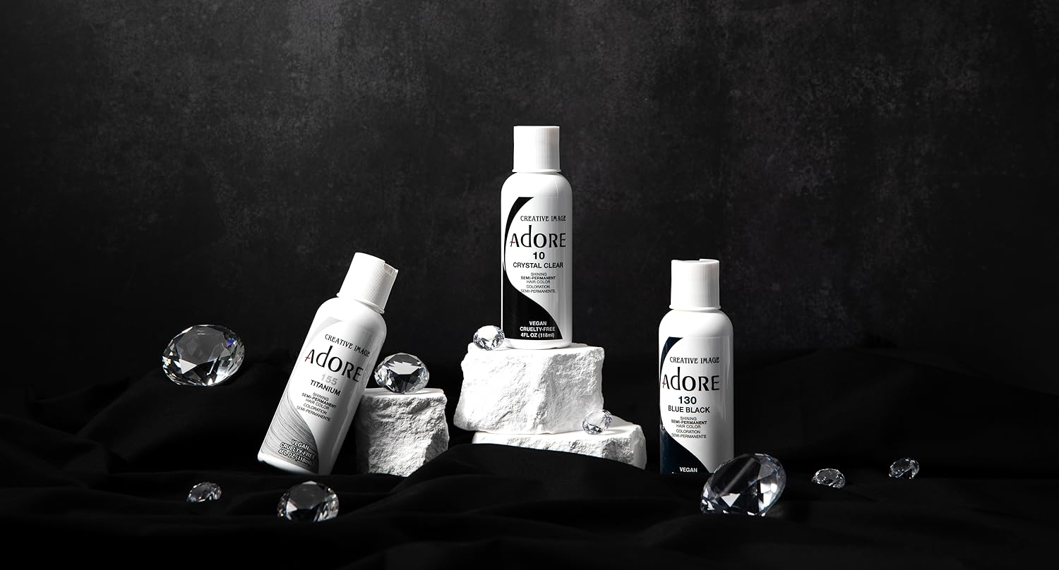 Adore 121 Jet Black Semi - Permanent Hair Dye, Shining Vegan Formula, 1 bottle 118ml