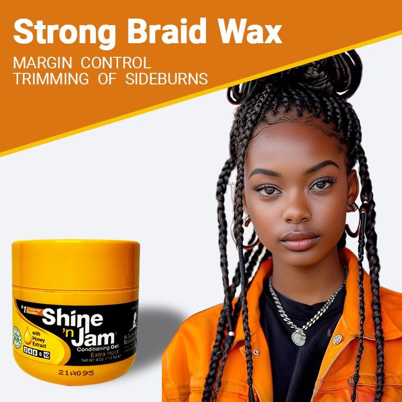 Shine 'n Jam Hair wax，Braid hair wax，edge control ，no white flaking ，Suitable for braided curly hair1 bottle 113g