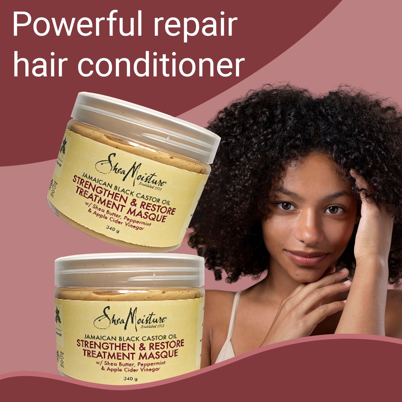 SheaMoisture Jamaican natural black castor oil hair cream nourishes hair and promotes growth suitable for curly hair 1 bottle 340g