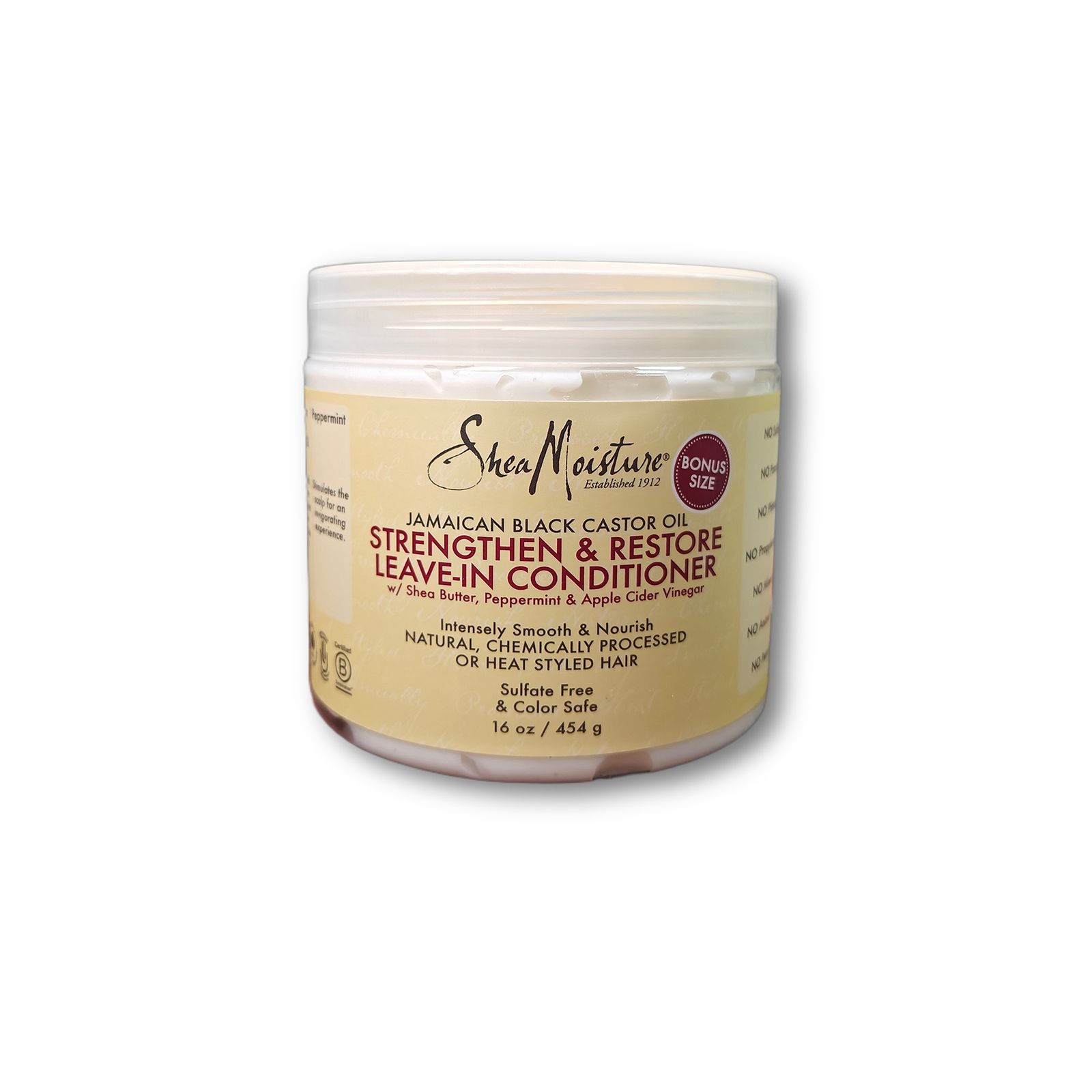 SheaMoisture Natural Jamaican Black Castor Oil Shea Butter Leave-In Conditioner, Nourishing Scalp and Hair Care, Suitable for Curly Hair 1 Bottle 454g