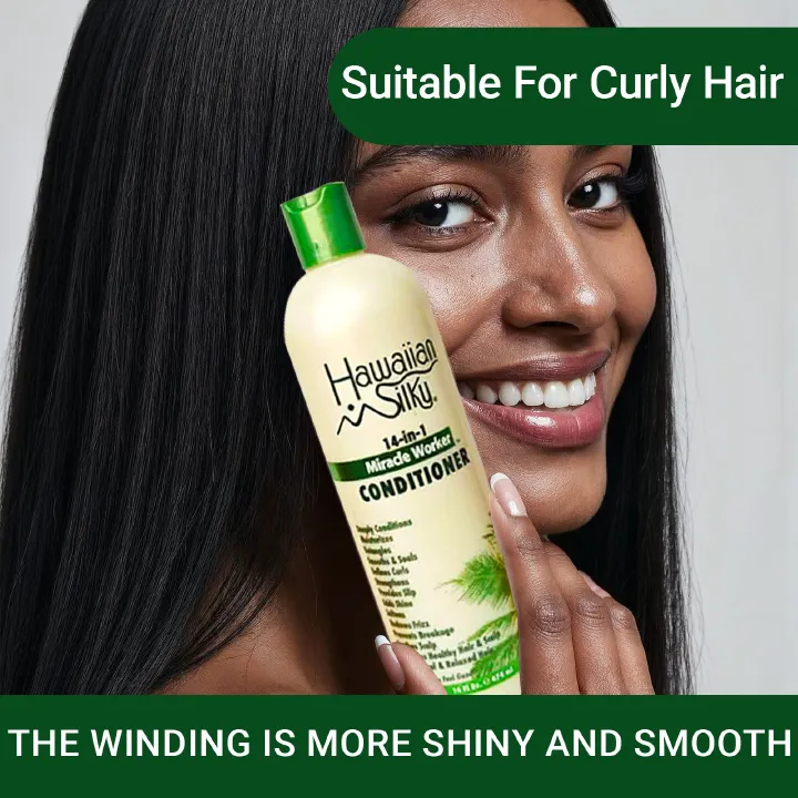 Natural Hawaiian Botanicals Silky Conditioner for Curly, Tangled, Dry, Smooth Hair and Promotes Hair Growth1 bottle 474ml