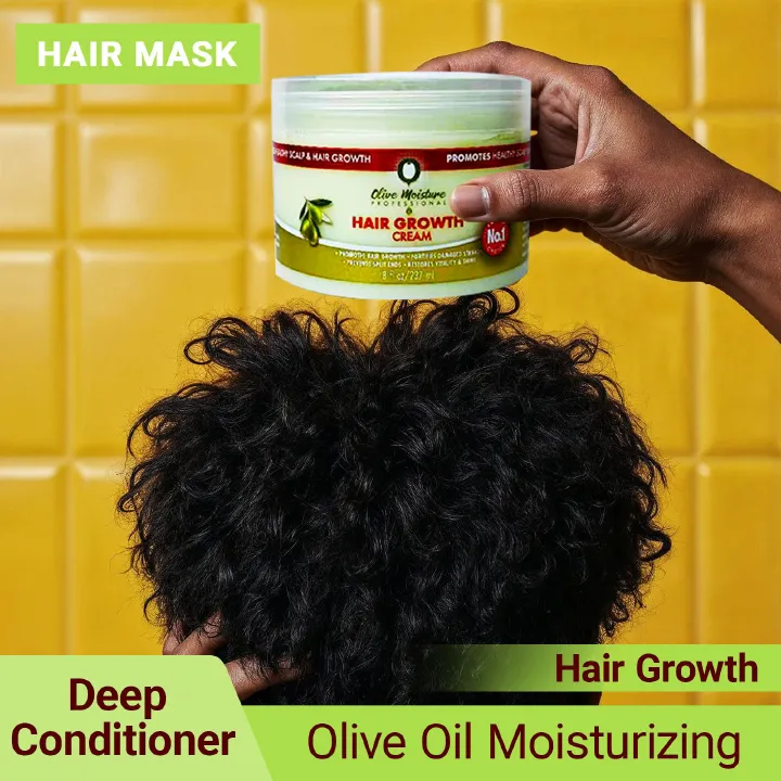 Natural olive moisturizing hair growth cream - promotes hair growth, repairs damaged hair, - strengthens hair and prevents split ends - enhances hair vitality and makes hair shiny 1 bottle 237ml