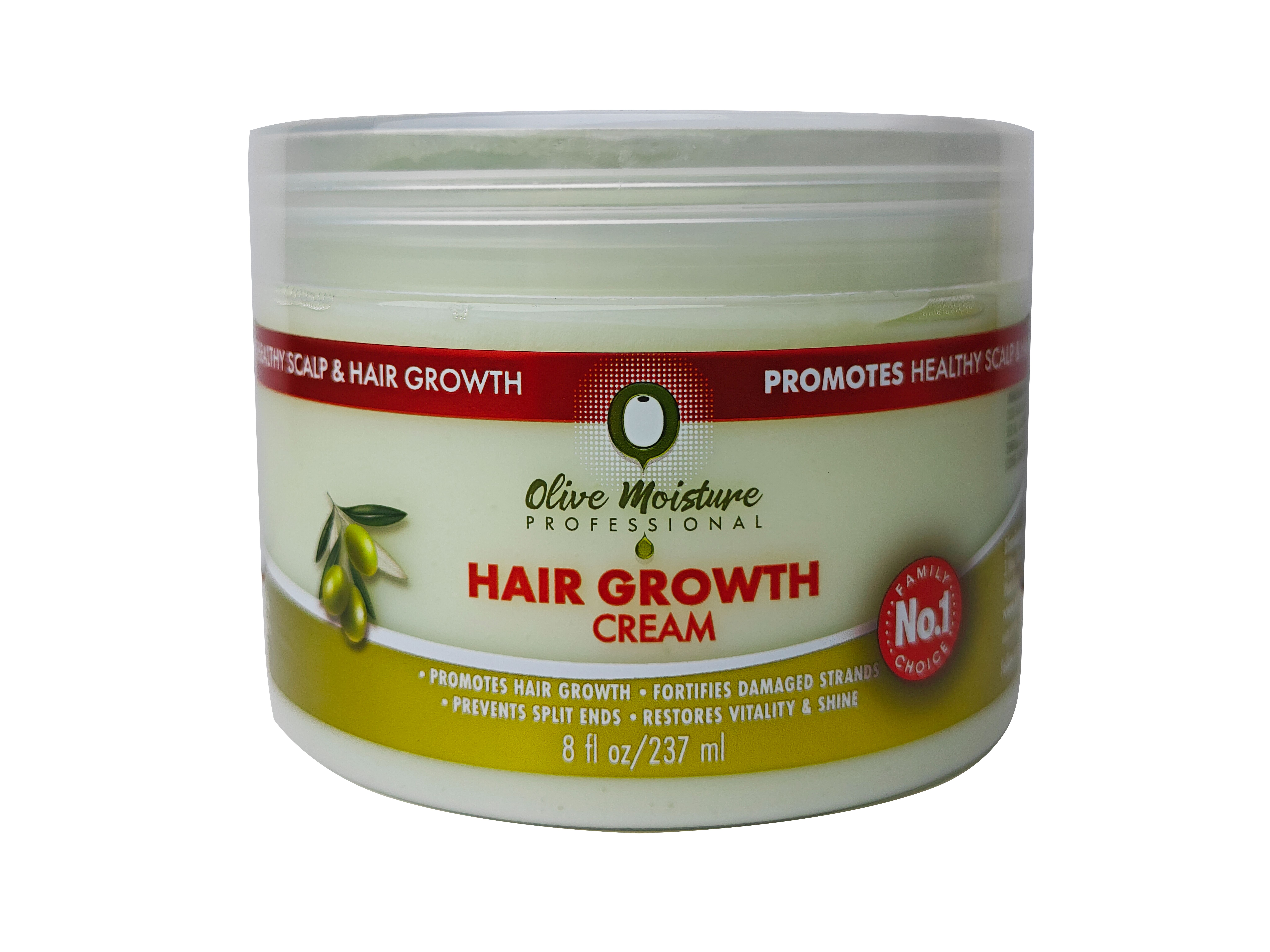Natural olive moisturizing hair growth cream - promotes hair growth, repairs damaged hair, - strengthens hair and prevents split ends - enhances hair vitality and makes hair shiny 1 bottle 237ml