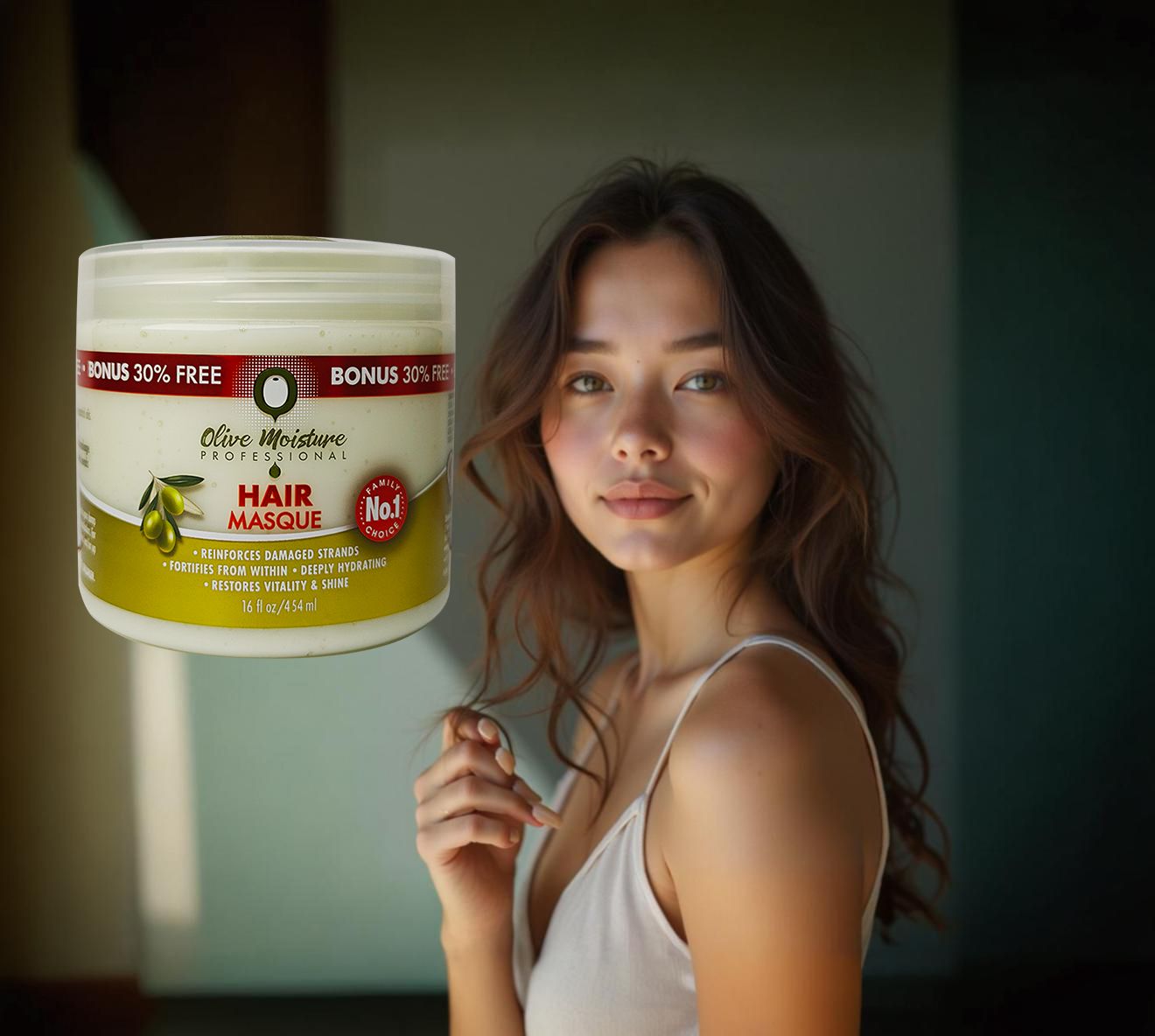 Natural olive moisturizing hair growth cream - promotes hair growth, repairs damaged hair, - strengthens hair and prevents split ends - enhances hair vitality and makes hair shiny 1 bottle 454ml