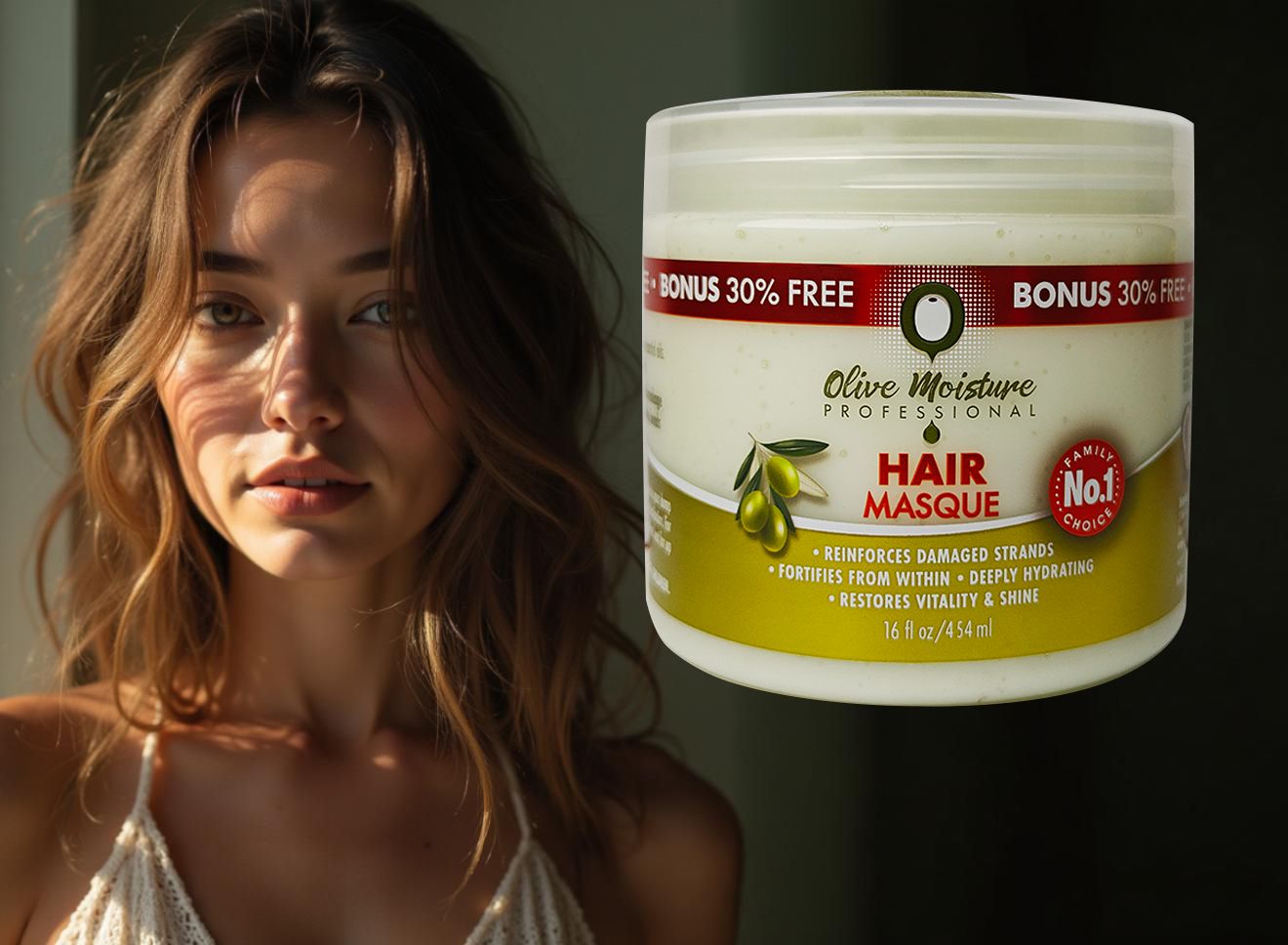 Natural olive moisturizing hair growth cream - promotes hair growth, repairs damaged hair, - strengthens hair and prevents split ends - enhances hair vitality and makes hair shiny 1 bottle 454ml