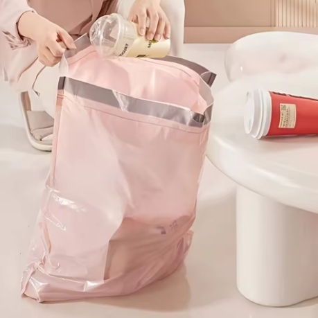 1 pack of super thick durable polyethylene drawstring garbage bag - multi-functional disposable garbage bag for living room, bedroom, bathroom, toilet, kitchen - household portable waste bag