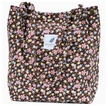 Fresh Sweet Girl Handbag Fashionable High end Corduroy Printed Shoulder Bag Leisure Shopping Commuter Women's Underarm Bag