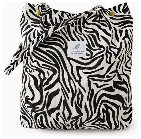 Fresh Sweet Girl Handbag Fashionable High end Corduroy Printed Shoulder Bag Leisure Shopping Commuter Women's Underarm Bag