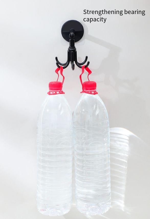 2pcs Hexagon Claw Rotating Hook Multifunctional Household Kitchen Toilet Hook Spoon Holder Key Storage Self-Adhesive Hook Easy To Use