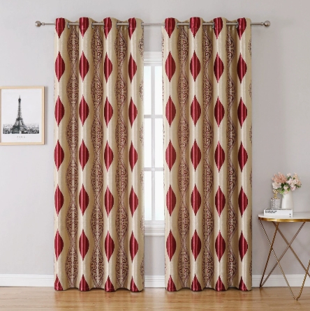 Double-sided jacquard European style fabric Ring Top Curtain for Living Room Bedroom Blackout Window Home Decoration Drape Shading Room Decor Breathability