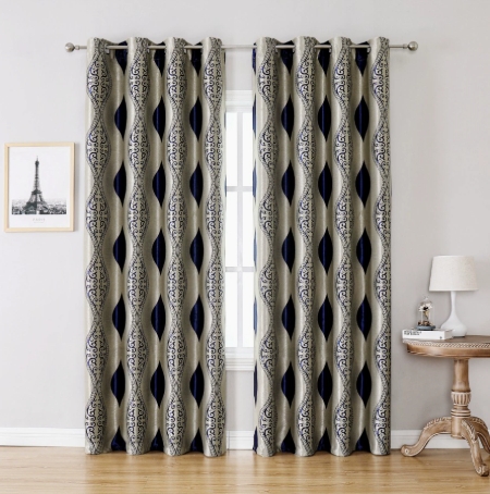 Double-sided jacquard European style fabric Ring Top Curtain for Living Room Bedroom Blackout Window Home Decoration Drape Shading Room Decor Breathability